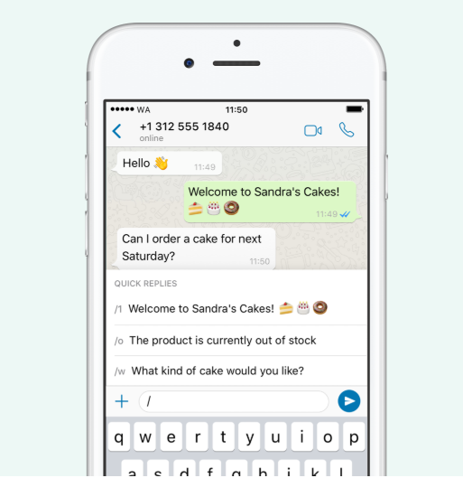 Atalhos para respostas rápidas WhatsApp Business