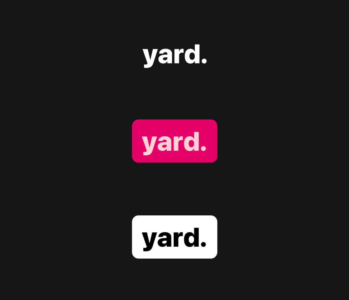 Imagem com o escrito "yard." utilizando a fonte 2 do instagram: classic