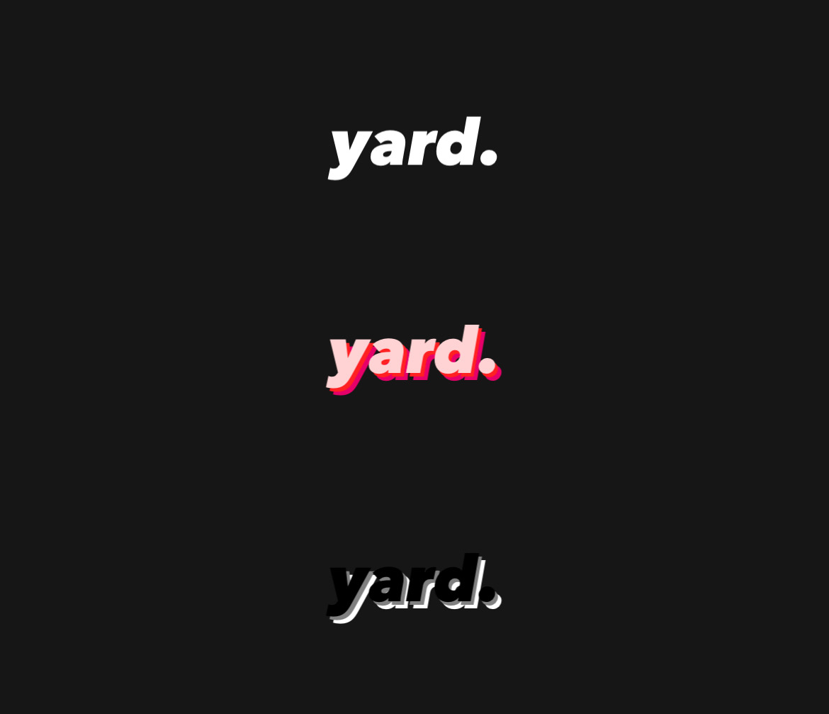 Imagem com o escrito "yard." utilizando a fonte 5 do instagram: strong