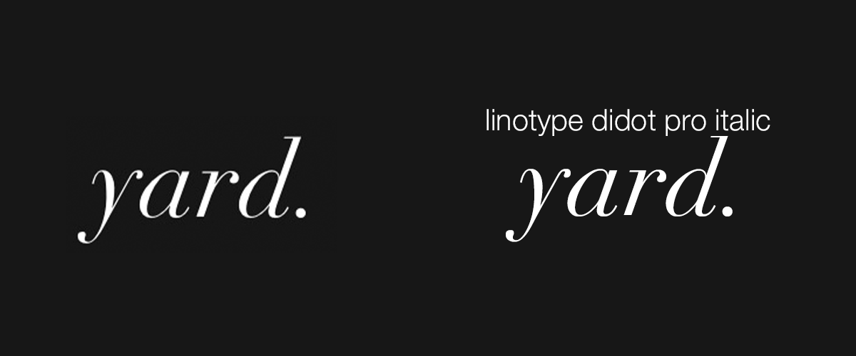 Comparativo entre a fonte 7 italic serif dos stories do instagram ao lado esquerdo e a fonte Linotype Didot Pro italic no lado direito