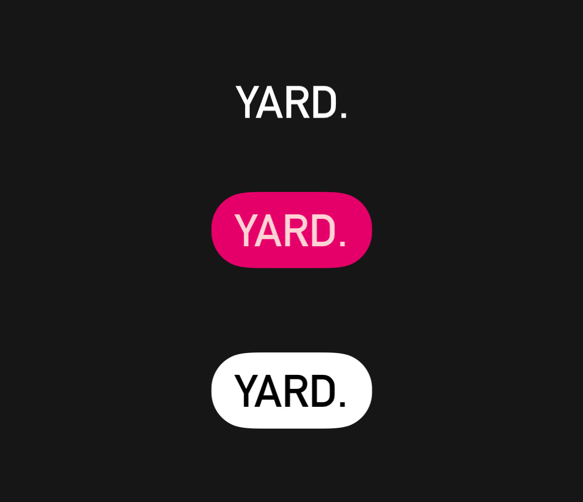 Imagem com o escrito "yard." utilizando a fonte 8 do instagram: simple